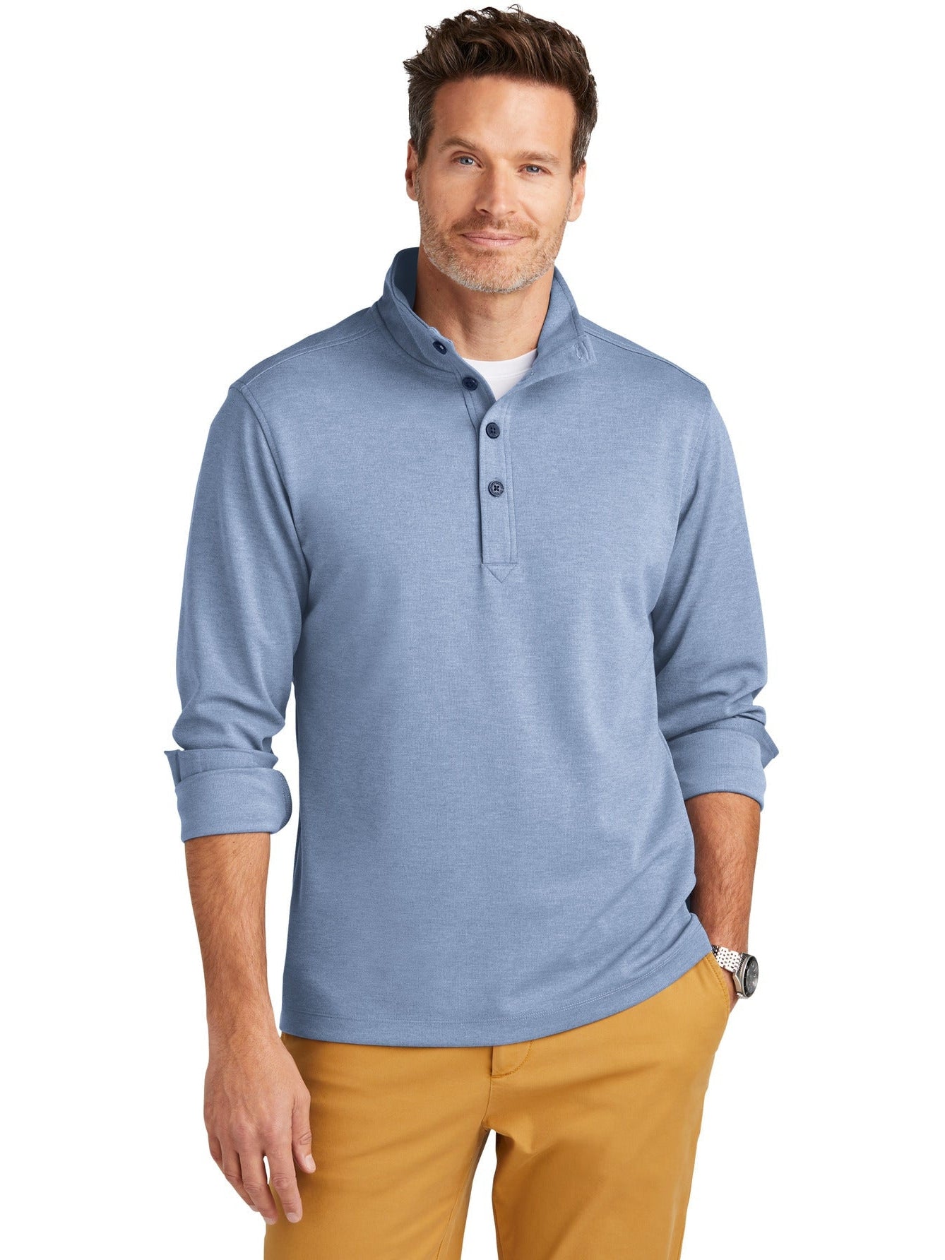 no-logo Brooks Brothers Mid-Layer Stretch 1/2-Button-New-Brooks Brothers-Thread Logic