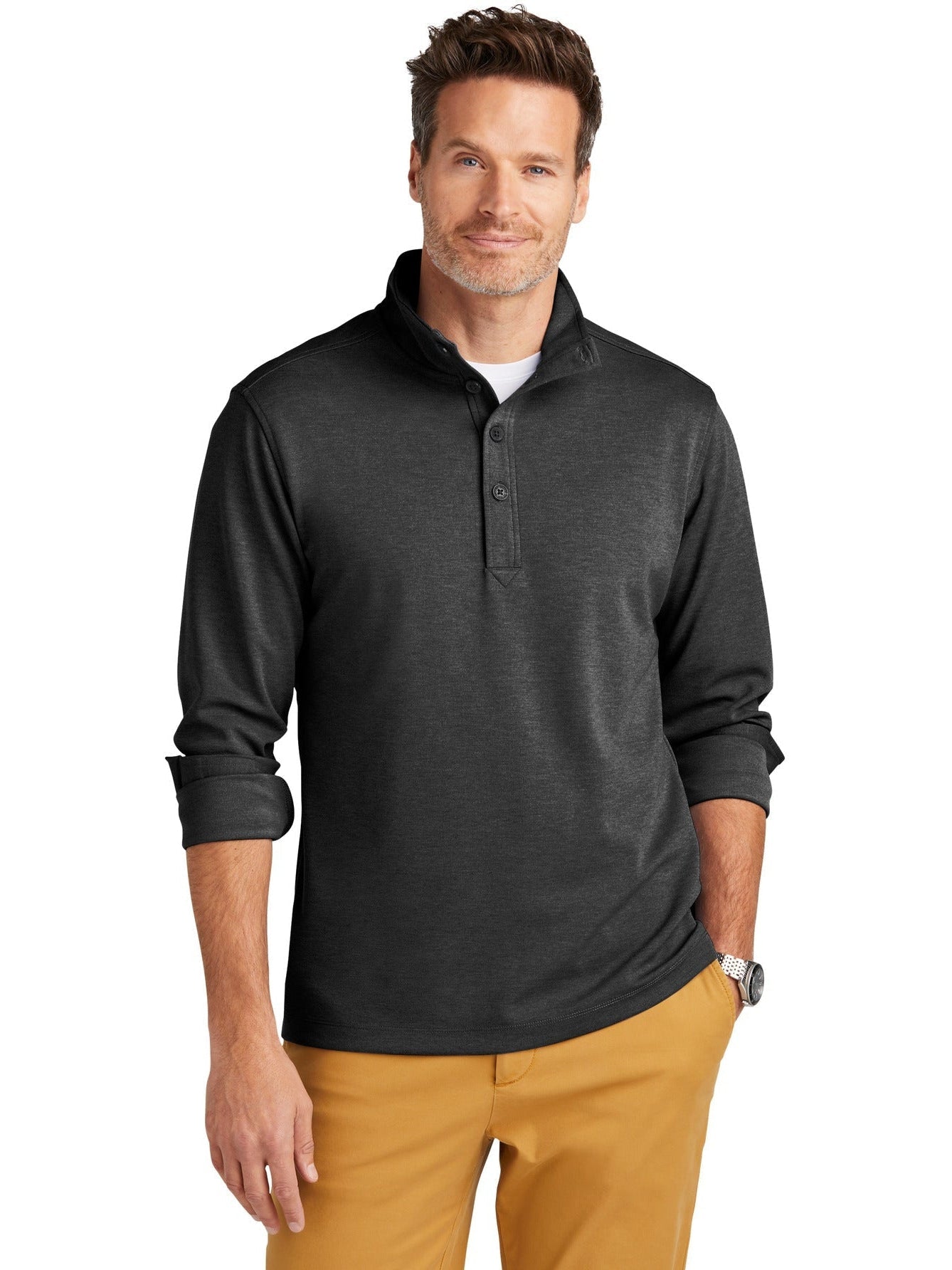 no-logo Brooks Brothers Mid-Layer Stretch 1/2-Button-New-Brooks Brothers-Thread Logic