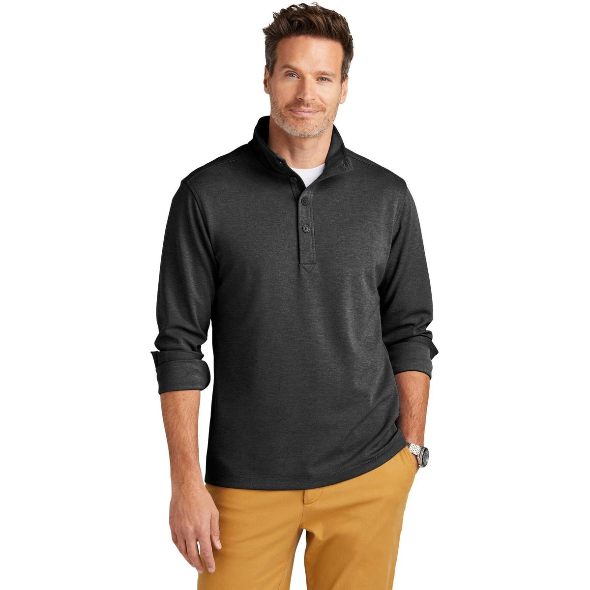 no-logo Brooks Brothers Mid-Layer Stretch 1/2-Button-New-Brooks Brothers-Thread Logic
