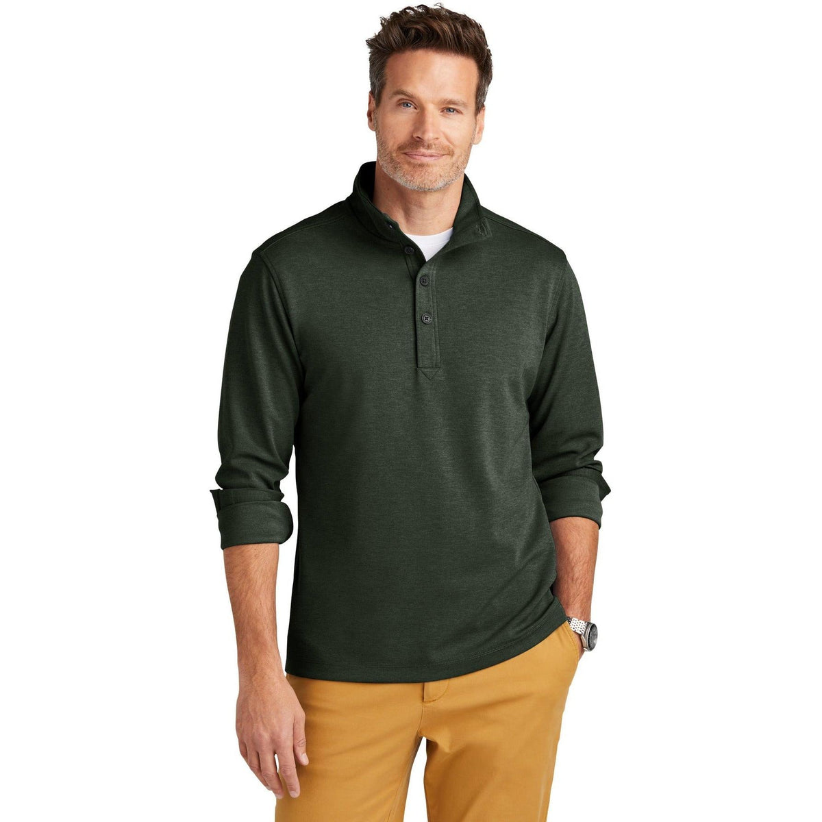 no-logo Brooks Brothers Mid-Layer Stretch 1/2-Button-New-Brooks Brothers-Thread Logic