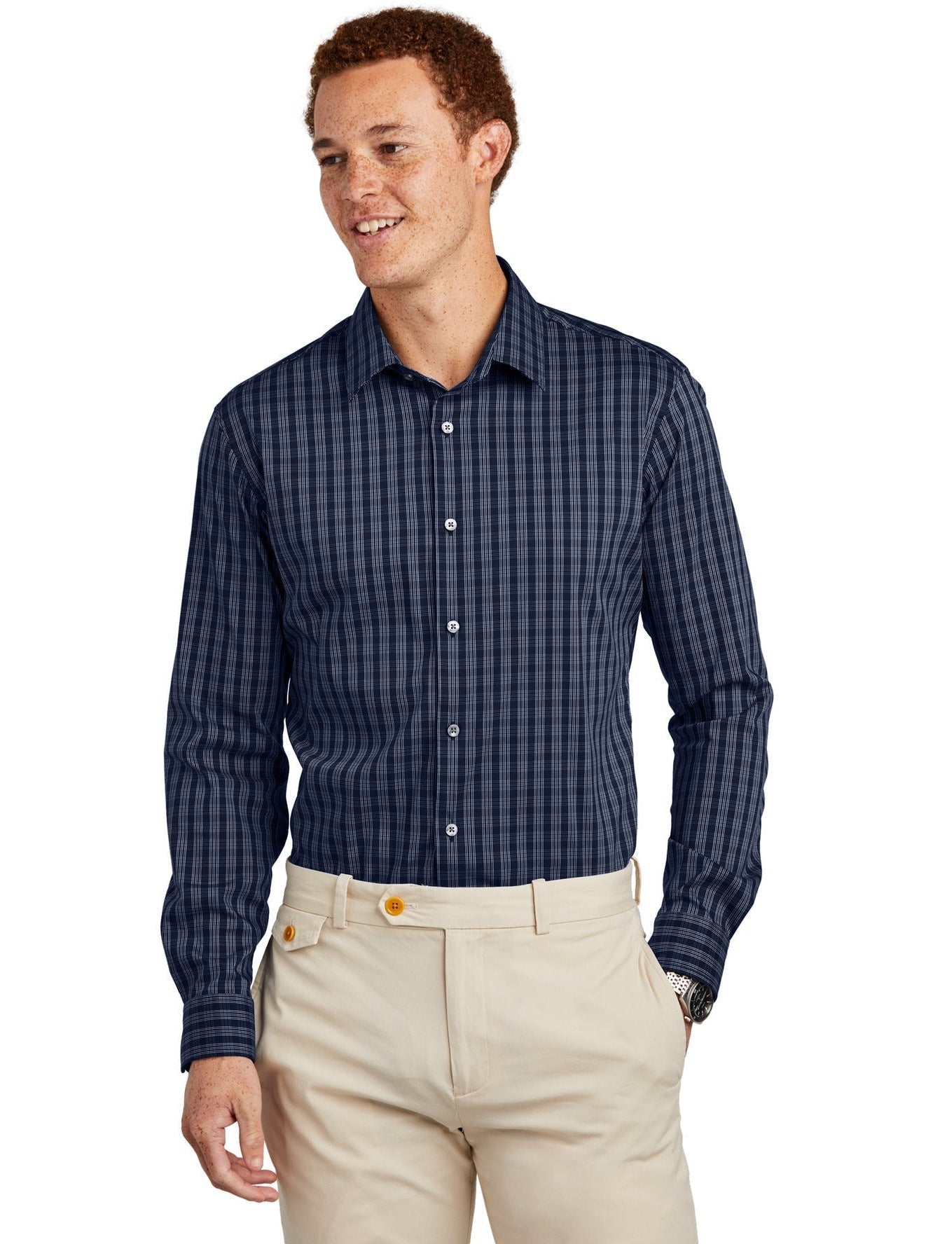 no-logo Brooks Brothers Tech Stretch Patterned Shirt-New-Brooks Brothers-Thread Logic