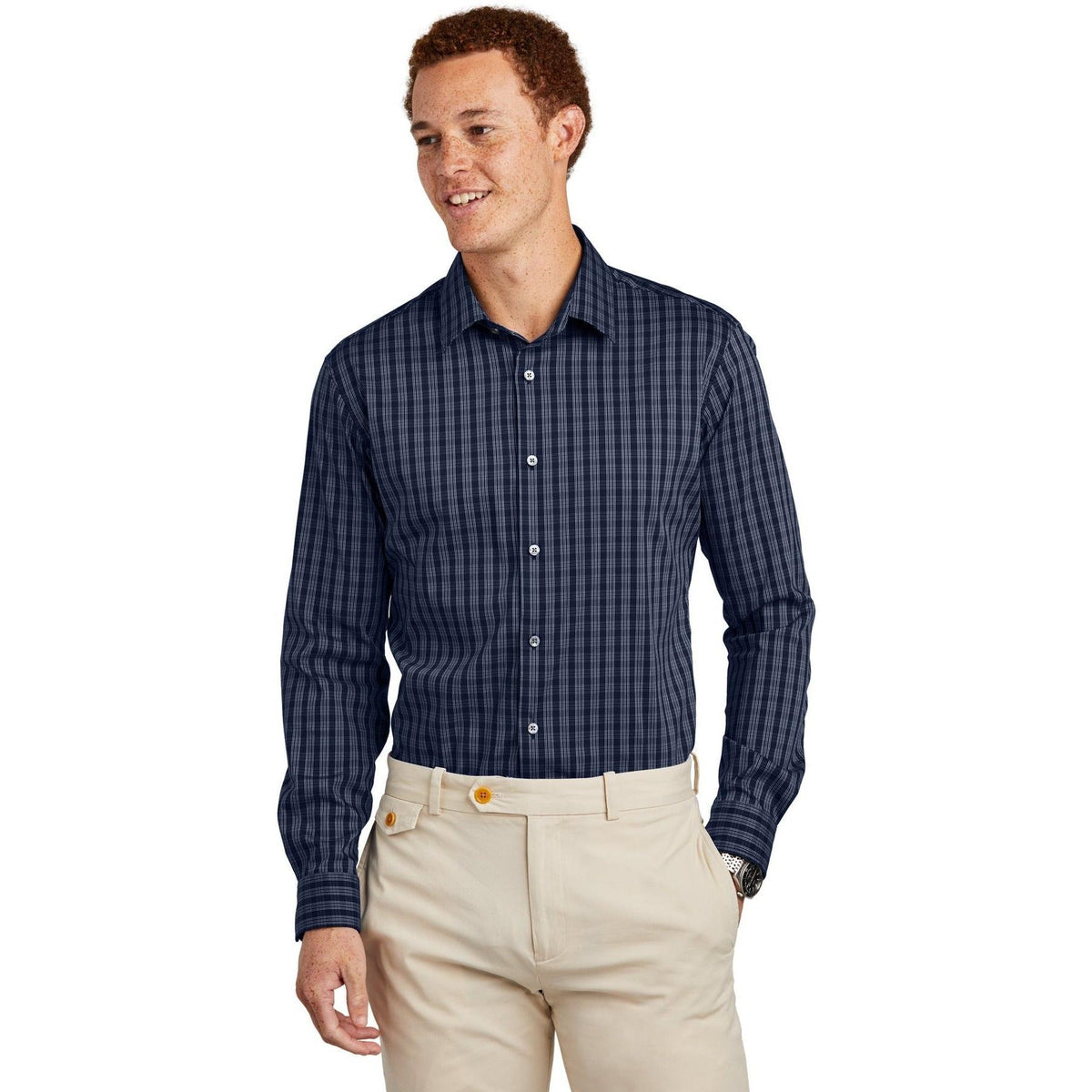 no-logo Brooks Brothers Tech Stretch Patterned Shirt-New-Brooks Brothers-Thread Logic