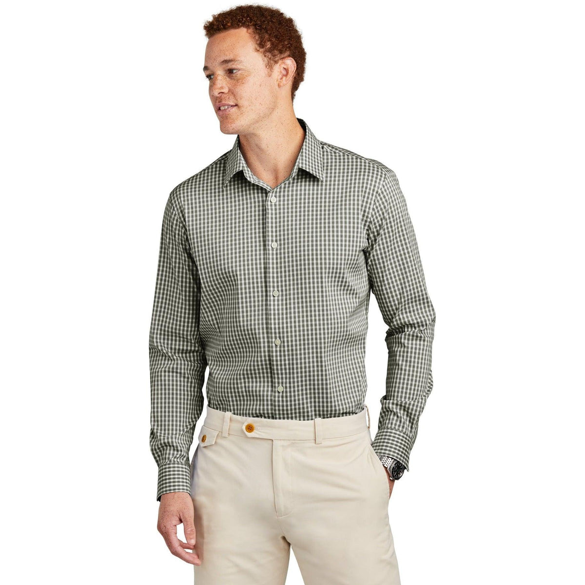 no-logo Brooks Brothers Tech Stretch Patterned Shirt-New-Brooks Brothers-Thread Logic