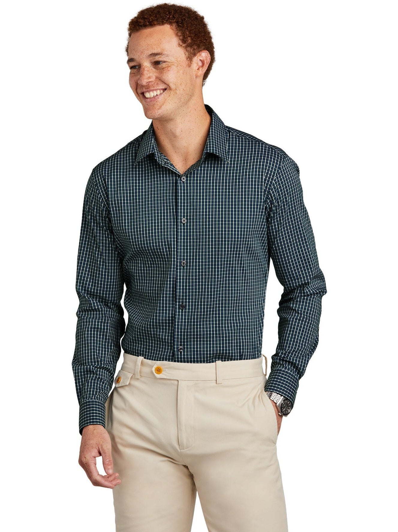 no-logo Brooks Brothers Tech Stretch Patterned Shirt-New-Brooks Brothers-Thread Logic