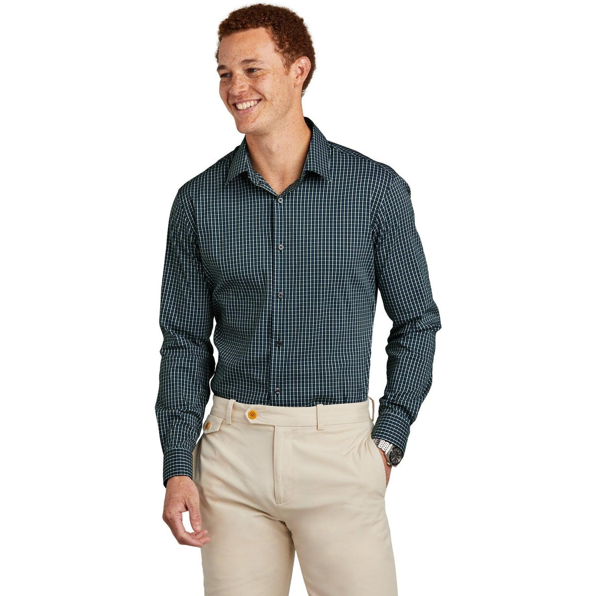 no-logo Brooks Brothers Tech Stretch Patterned Shirt-New-Brooks Brothers-Thread Logic
