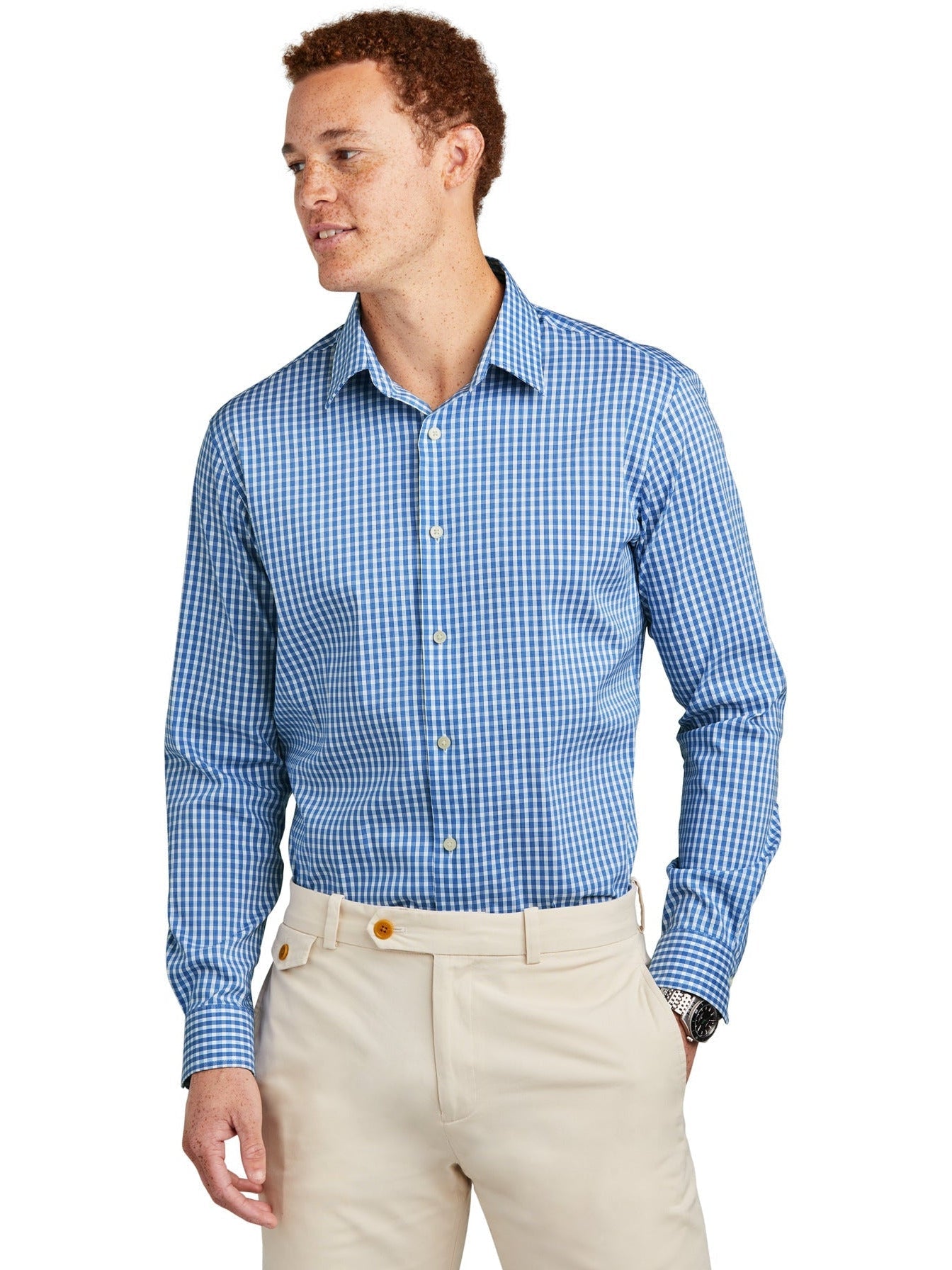no-logo Brooks Brothers Tech Stretch Patterned Shirt-New-Brooks Brothers-Thread Logic