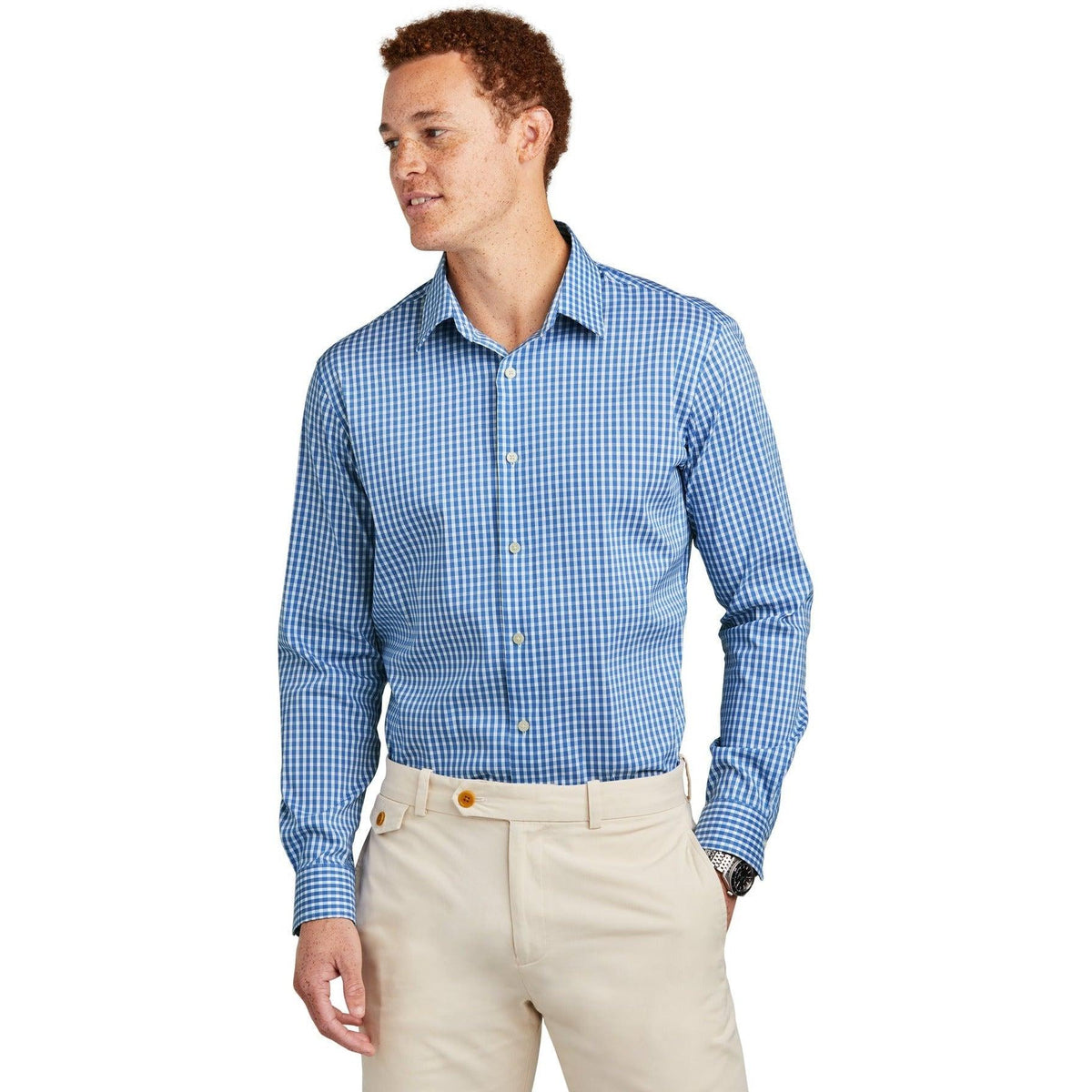 no-logo Brooks Brothers Tech Stretch Patterned Shirt-New-Brooks Brothers-Thread Logic