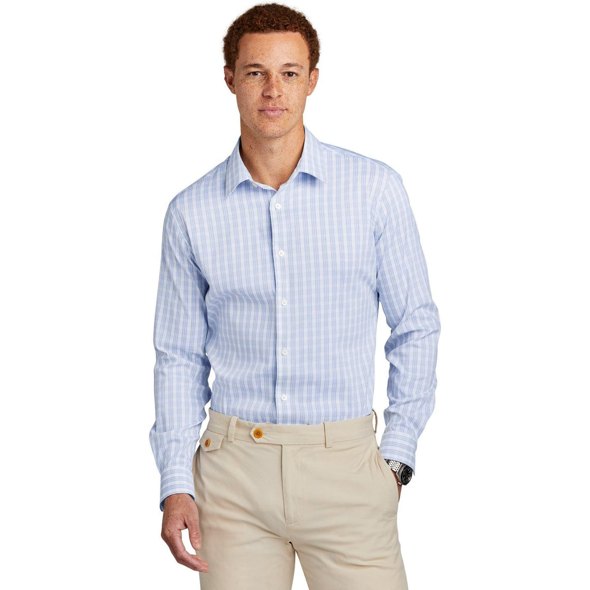 no-logo Brooks Brothers Tech Stretch Patterned Shirt-New-Brooks Brothers-Thread Logic