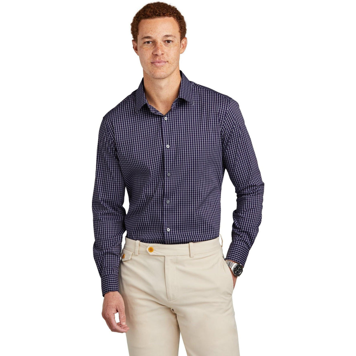 no-logo Brooks Brothers Tech Stretch Patterned Shirt-New-Brooks Brothers-Thread Logic