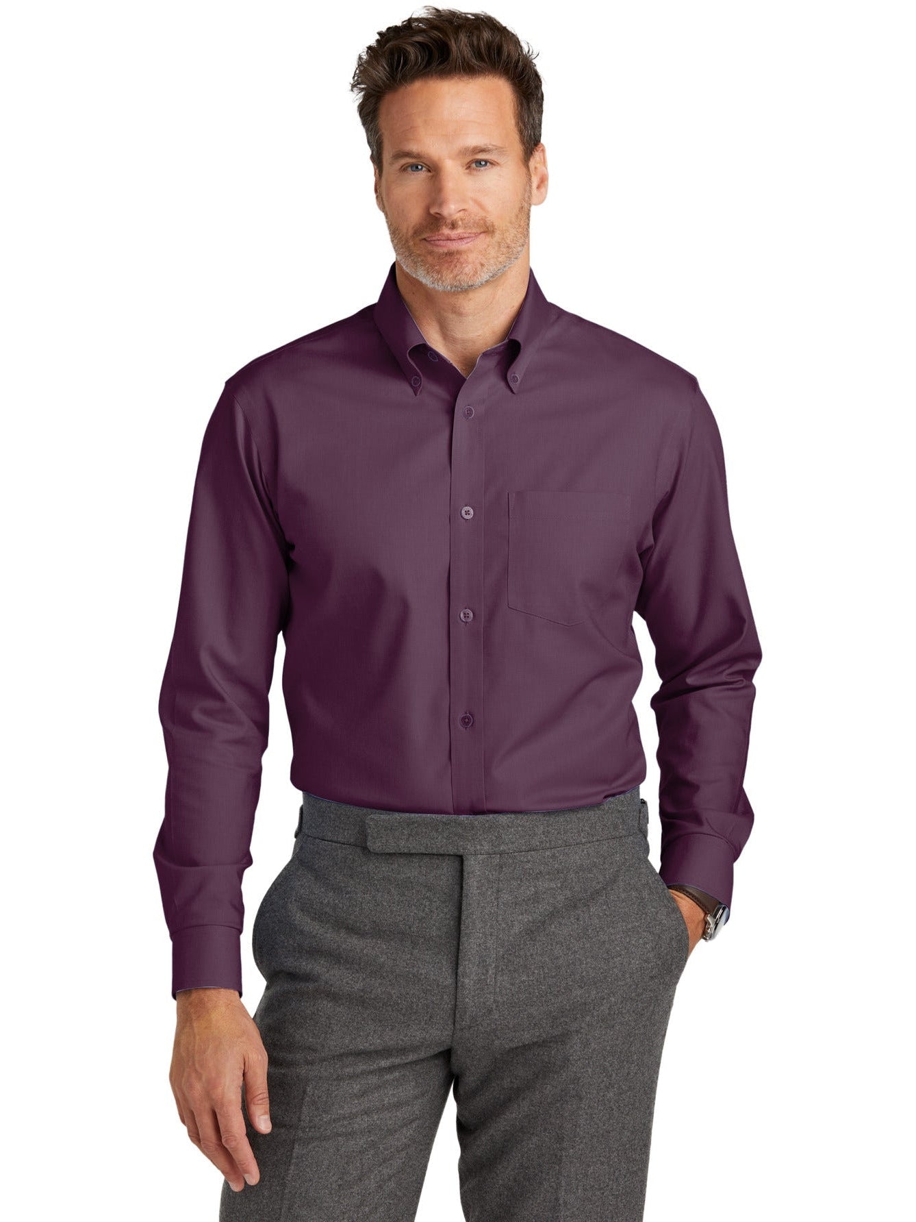no-logo Brooks Brothers Wrinkle-Free Stretch Nailhead Shirt-New-Brooks Brothers-Thread Logic