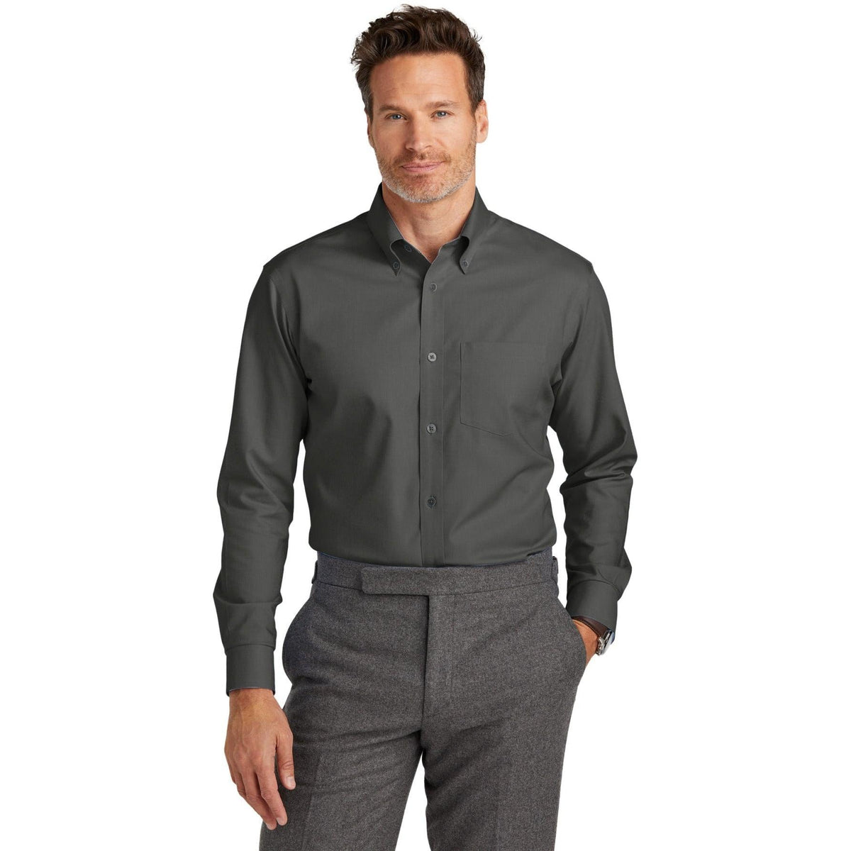no-logo Brooks Brothers Wrinkle-Free Stretch Nailhead Shirt-New-Brooks Brothers-Thread Logic