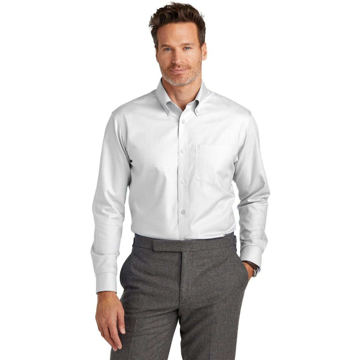 no-logo Brooks Brothers Wrinkle-Free Stretch Nailhead Shirt-New-Brooks Brothers-Thread Logic