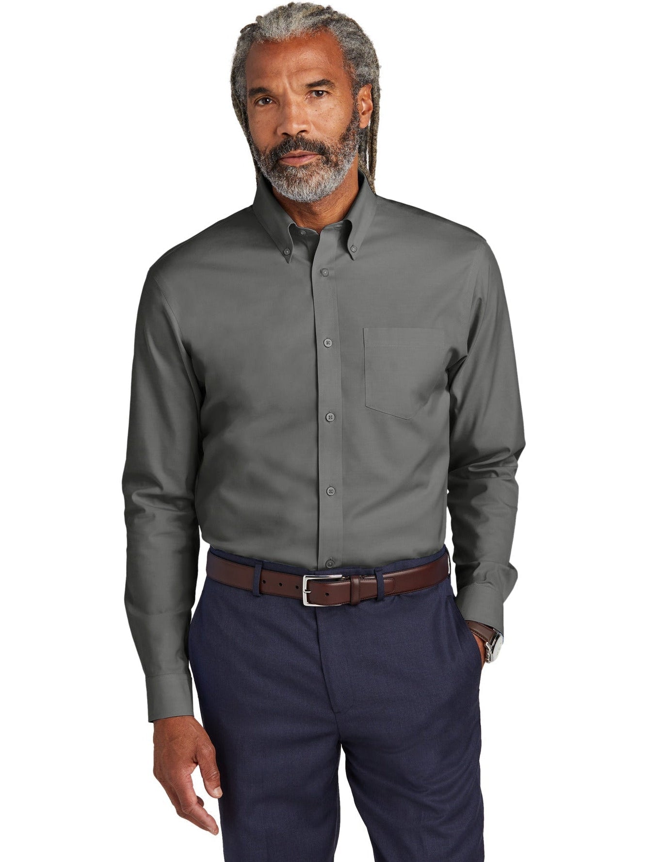 Brooks Brothers Wrinkle-Free Stretch Pinpoint Shirt With Custom