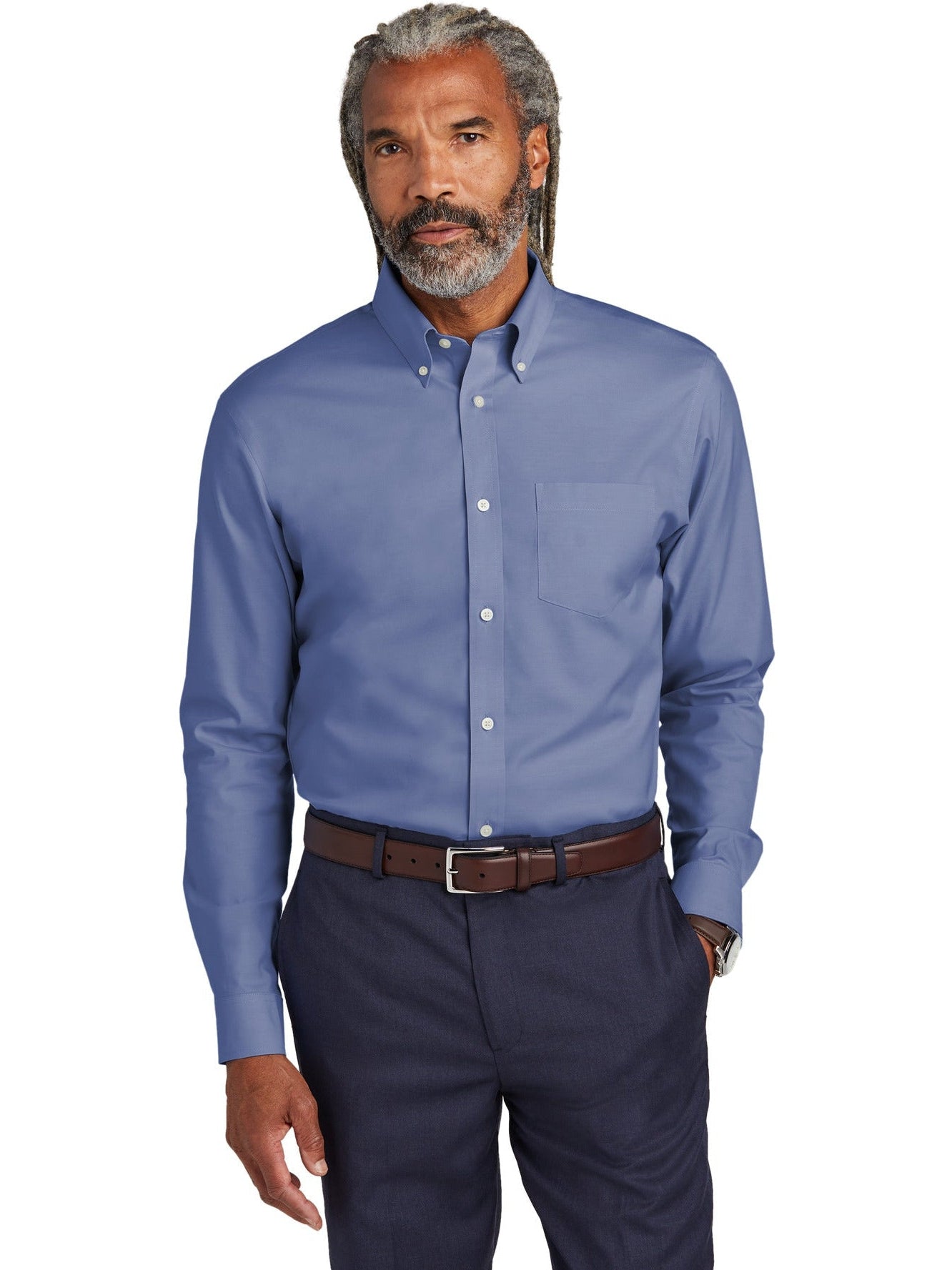 Brooks Brothers Wrinkle-Free Stretch Pinpoint Shirt With Custom