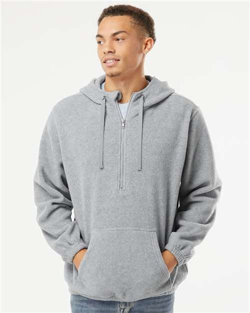 no-logo Burnside Polar Fleece Quarter-Zip Hooded Pullover-Apparel-Burnside-Thread Logic