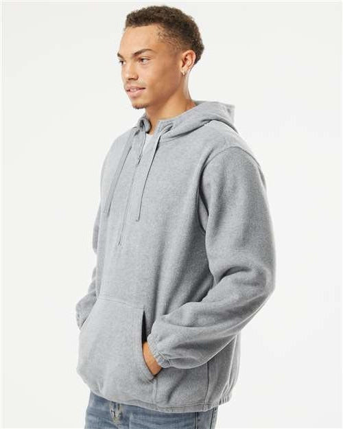 no-logo Burnside Polar Fleece Quarter-Zip Hooded Pullover-Apparel-Burnside-Thread Logic