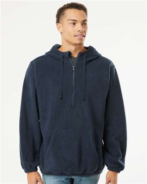 no-logo Burnside Polar Fleece Quarter-Zip Hooded Pullover-Apparel-Burnside-Thread Logic