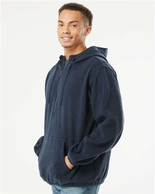 no-logo Burnside Polar Fleece Quarter-Zip Hooded Pullover-Apparel-Burnside-Thread Logic