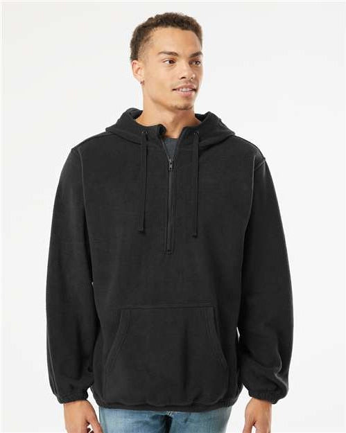 no-logo Burnside Polar Fleece Quarter-Zip Hooded Pullover-Apparel-Burnside-Thread Logic