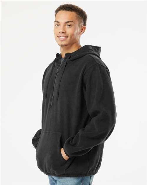 no-logo Burnside Polar Fleece Quarter-Zip Hooded Pullover-Apparel-Burnside-Thread Logic