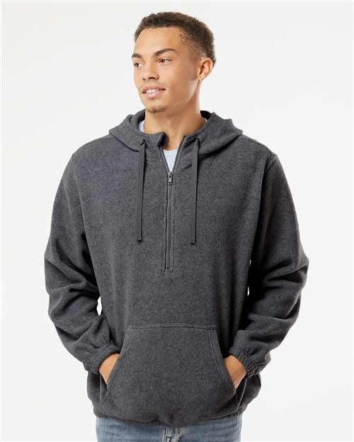 no-logo Burnside Polar Fleece Quarter-Zip Hooded Pullover-Apparel-Burnside-Thread Logic