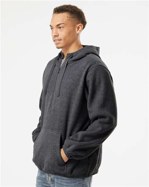 no-logo Burnside Polar Fleece Quarter-Zip Hooded Pullover-Apparel-Burnside-Thread Logic