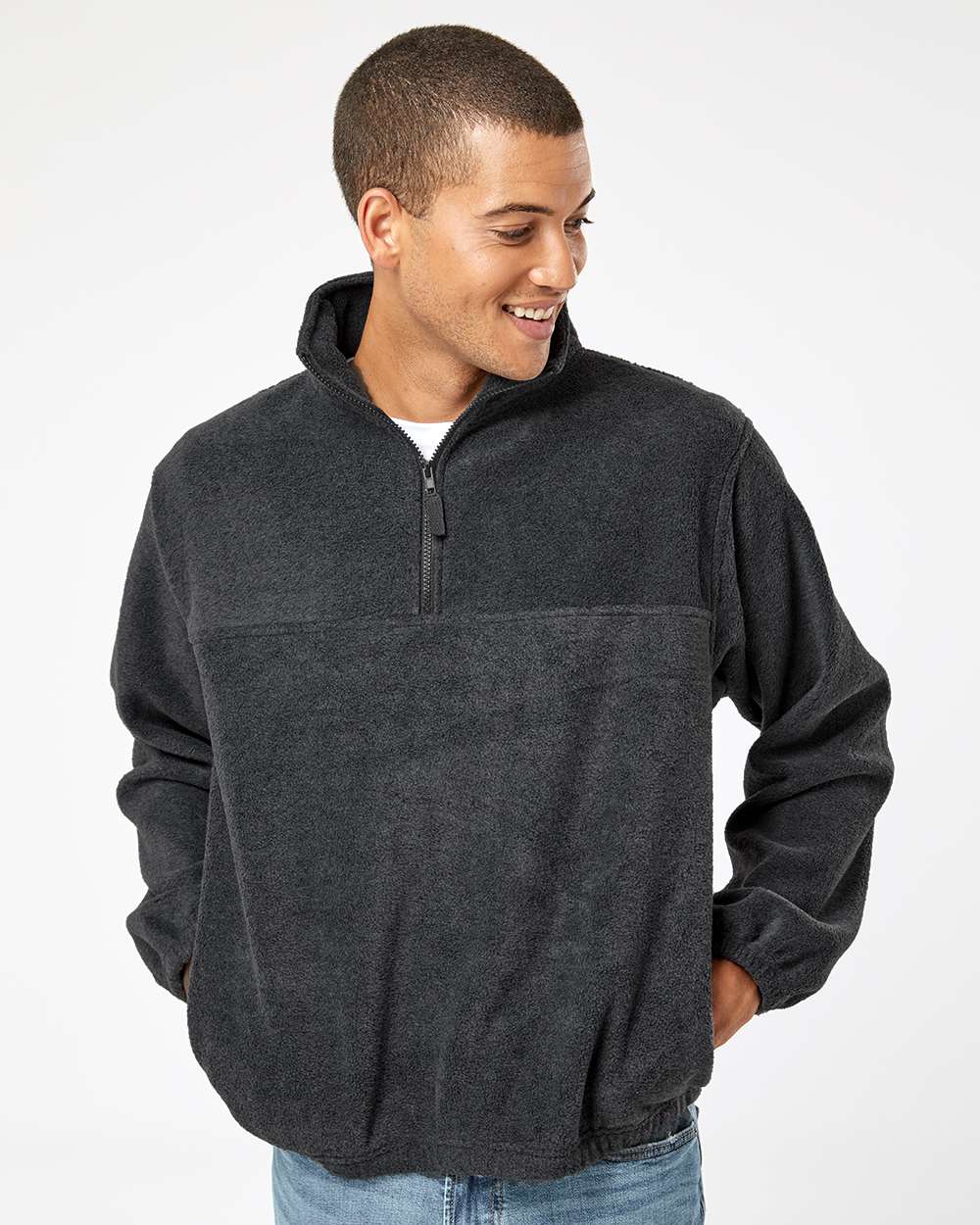no-logo Burnside Polar Fleece Quarter-Zip Pullover-Fleece-Burnside-Thread Logic