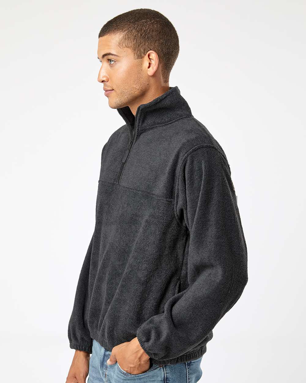 no-logo Burnside Polar Fleece Quarter-Zip Pullover-Fleece-Burnside-Thread Logic