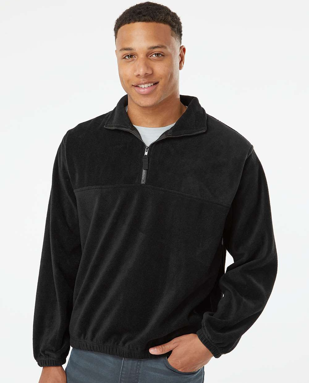 no-logo Burnside Polar Fleece Quarter-Zip Pullover-Fleece-Burnside-Thread Logic