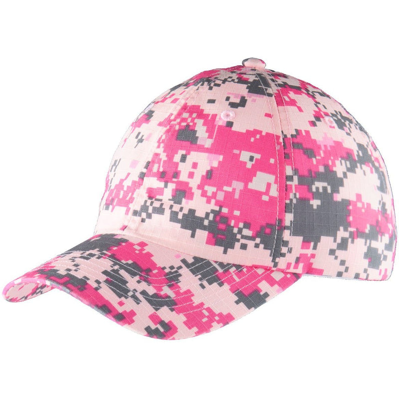 no-logo CLOSEOUT - Port Authority Digital Ripstop Camouflage Cap-Port Authority-Pink Camo-OSFA-Thread Logic