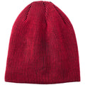 no-logo CLOSEOUT - Port Authority Rib Knit Slouch Beanie-Port Authority-Deep Red/Black-OSFA-Thread Logic