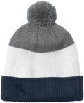 Port Authority Cozy Striped Pom Beanie