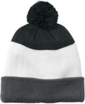 Port Authority Cozy Striped Pom Beanie