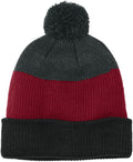 Port Authority Cozy Striped Pom Beanie