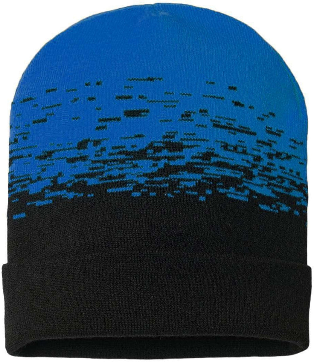 Cap America Static Pattern Knit with Cuff 