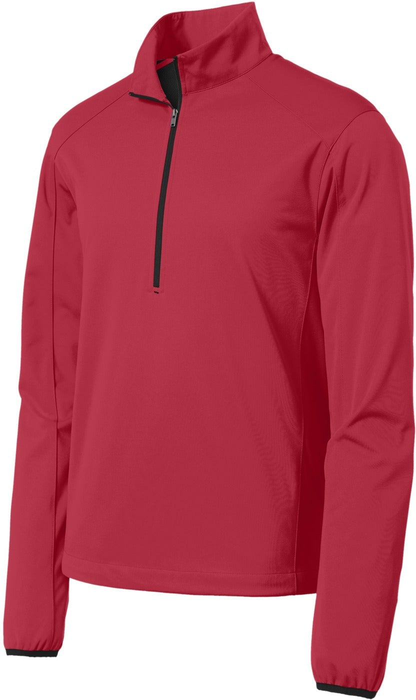 no-logo CLOSEOUT - Port Authority Active 1/2 Zip Lightweight Soft Shell Jacket-Discontinued-Port Authority-Rich Red-S-Thread Logic