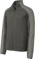no-logo CLOSEOUT - Port Authority Active Colorblock Soft Shell Jacket-Discontinued-Port Authority-Grey Steel/Rogue Grey-S-Thread Logic