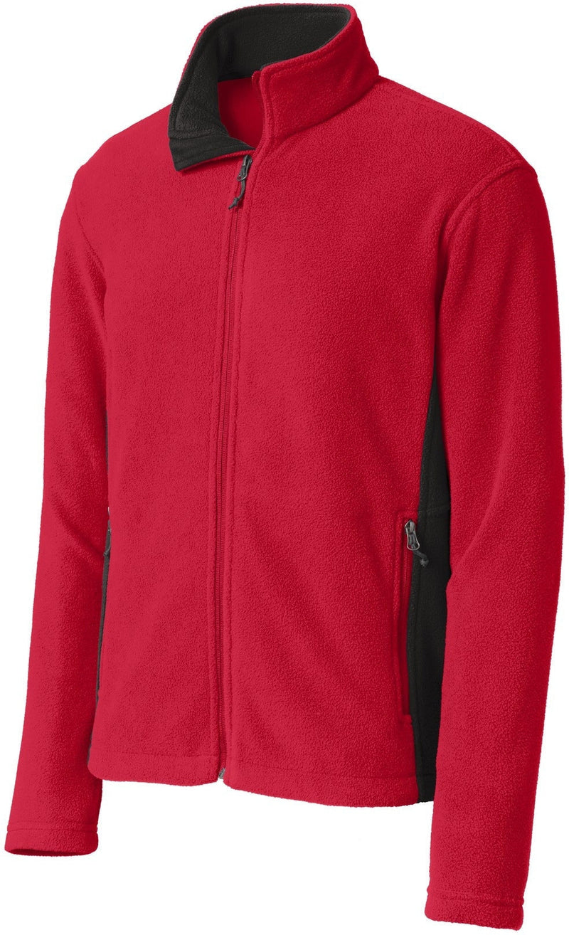no-logo CLOSEOUT - Port Authority Colorblock Value Fleece Jacket-Discontinued-Port Authority-Rich Red/Black-S-Thread Logic