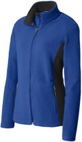 no-logo CLOSEOUT - Port Authority Ladies Colorblock Value Fleece Jacket-Discontinued-Port Authority-True Royal/Black-L-Thread Logic