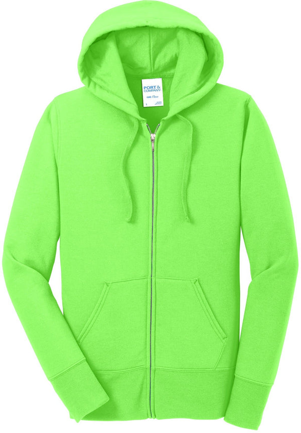 CLOSEOUT - Port & Company Ladies Core Fleece Full-Zip Hooded Sweatshirt