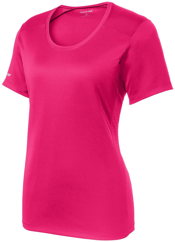  CLOSEOUT - Sport-Tek Ladies Posicharge Elevate Scoop Neck Tee-Discontinued-Sport-Tek-Pink Raspberry-4XL-Thread Logic