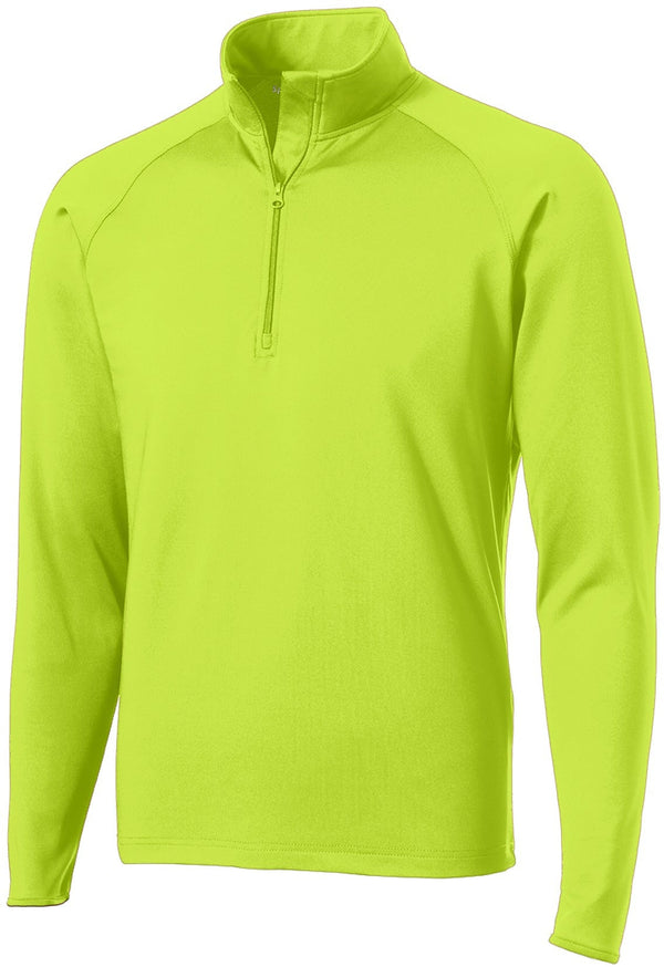  CLOSEOUT - Sport-Tek Sport-Wick Stretch 1/2 Zip Pullover-Discontinued-Sport-Tek-Charge Green-L-Thread Logic