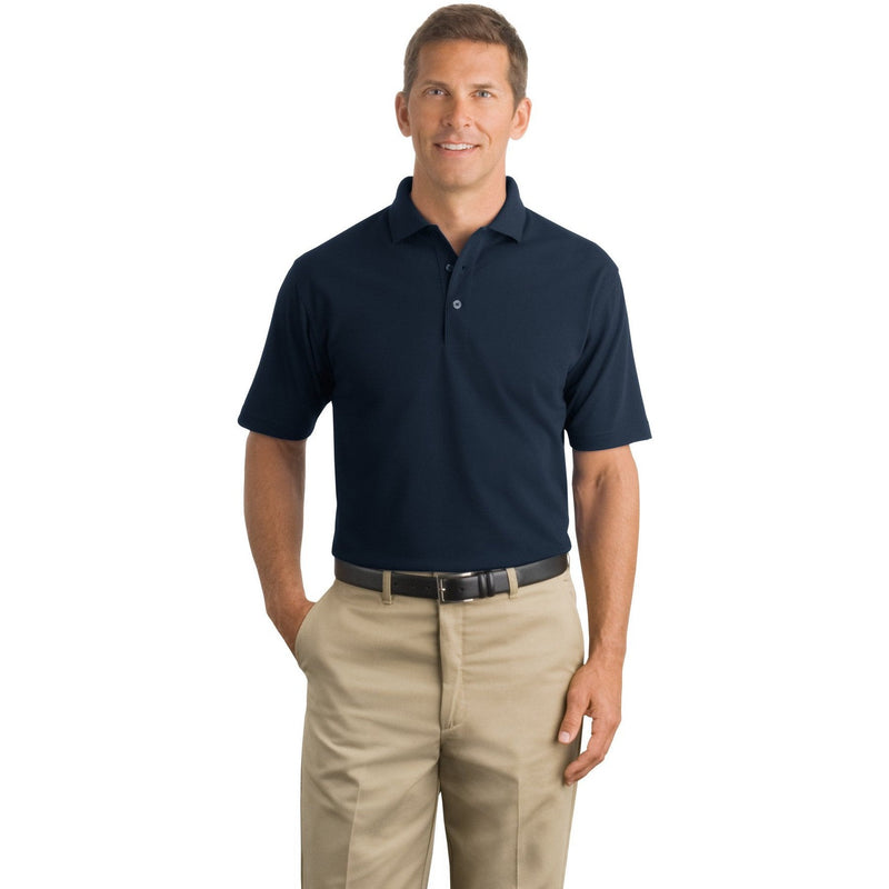 no-logo CLOSEOUT - CornerStone Industrial Pique Polo-CornerStone-Navy-S-Thread Logic