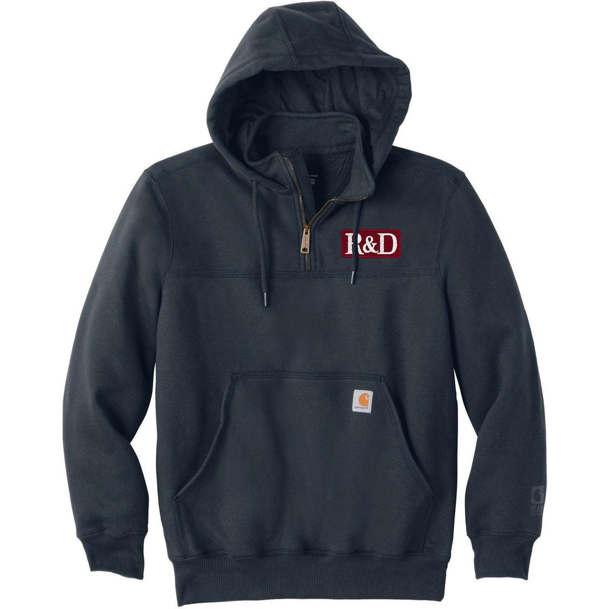 no-logo Carhartt Rain Defender Paxton Heavyweight Hooded Zip Mock Sweatshirt-Quarter Zips-Carhartt-Thread Logic
