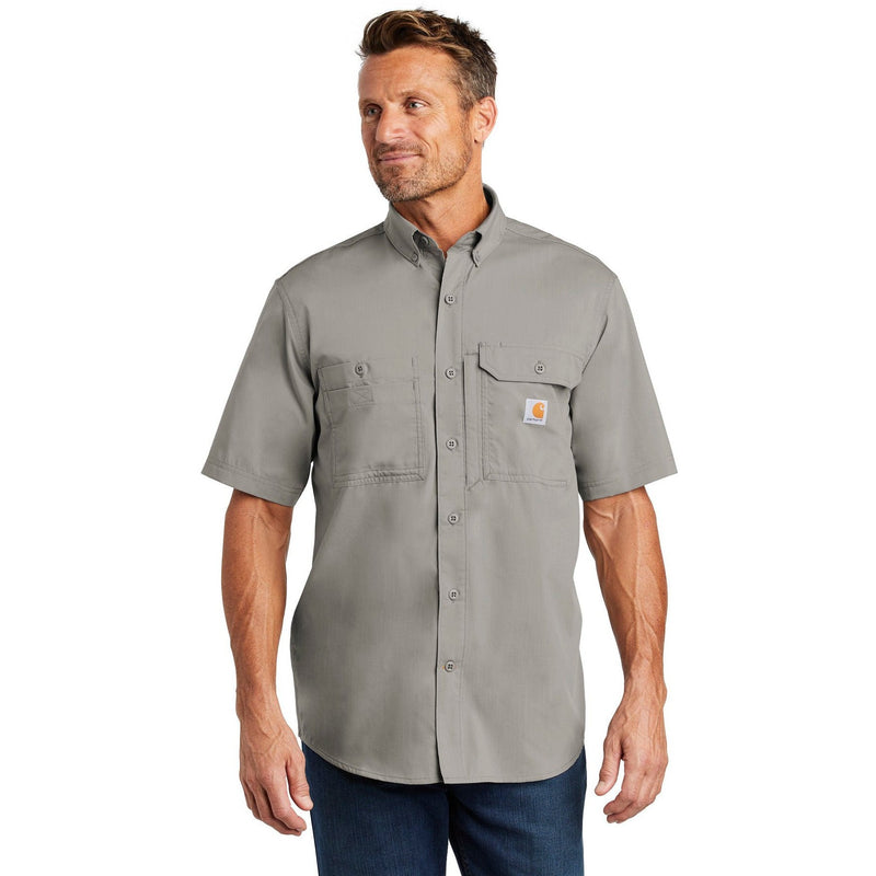 no-logo CLOSEOUT - Carhartt Force Ridgefield Solid Short Sleeve Shirt-Carhartt-Asphalt-L-Thread Logic
