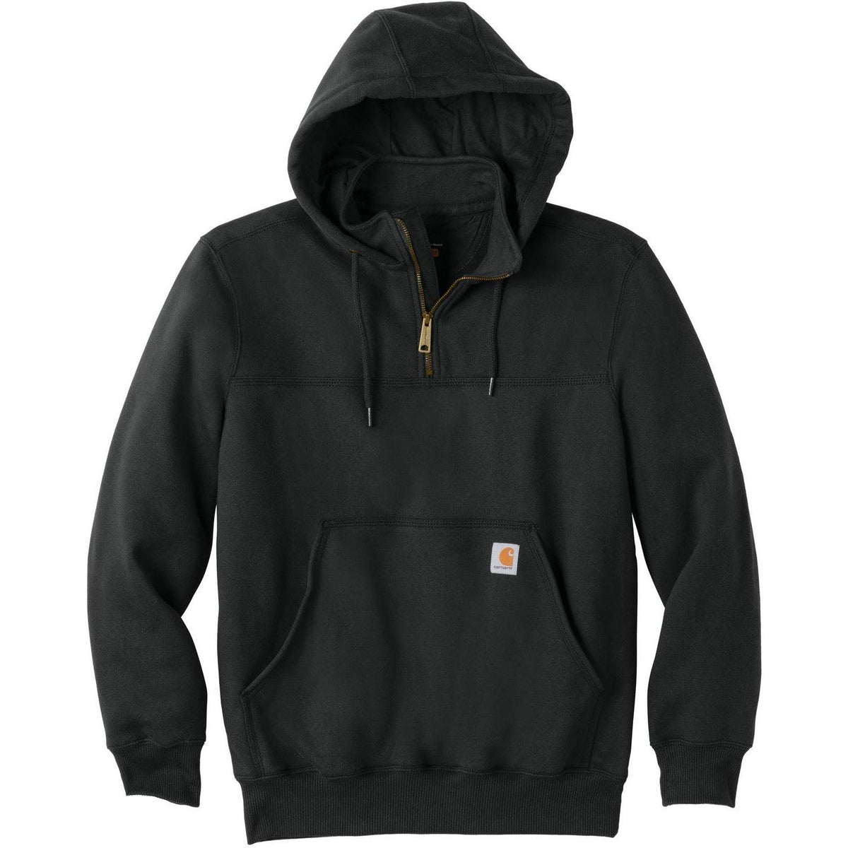 no-logo Carhartt Tall Rain Defender Paxton Heavyweight Hooded Zip Mock Sweatshirt