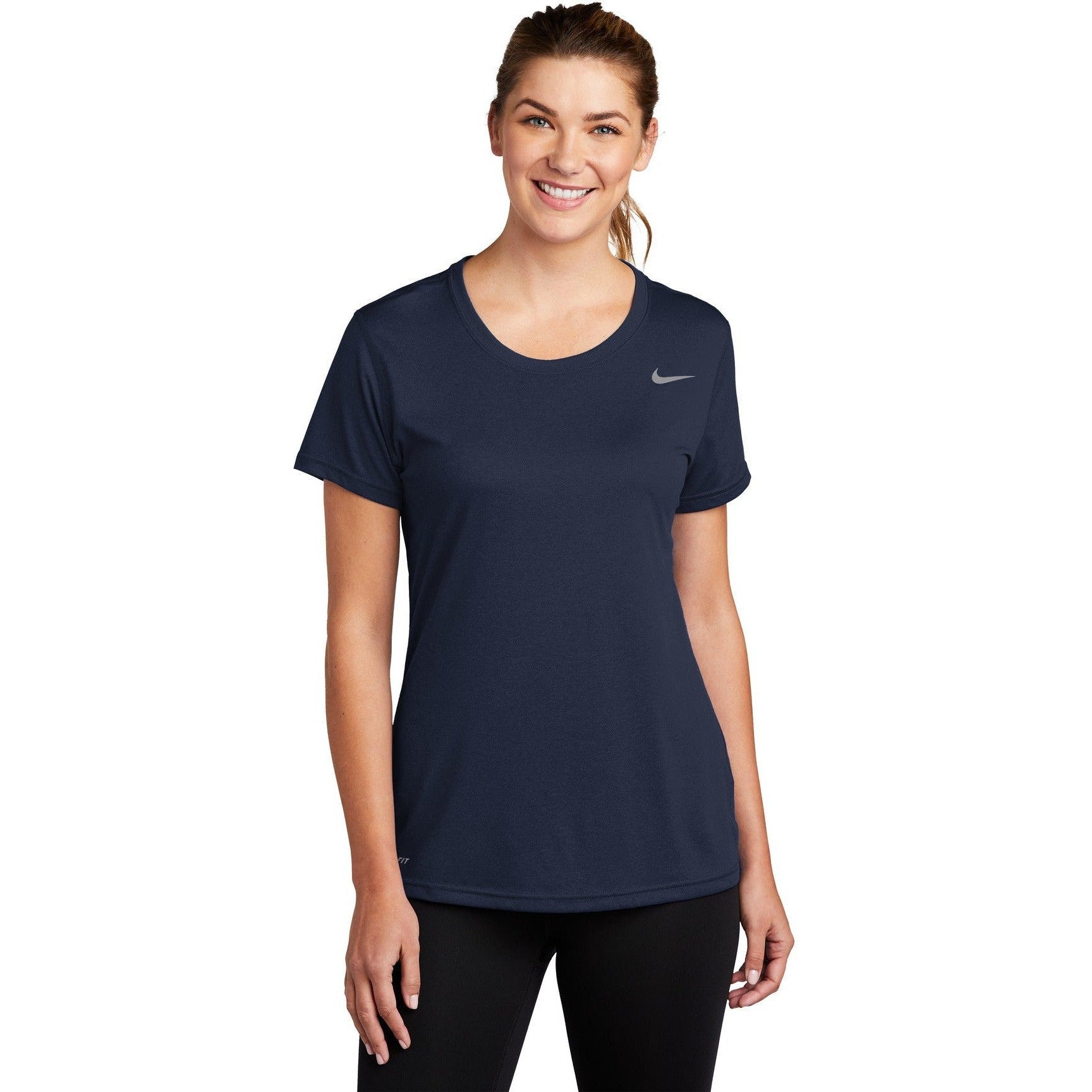 no-logo CLOSEOUT - Nike Ladies Legend Tee-Nike-College Navy-S-Thread Logic