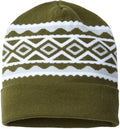 Cap America USA-Made Diamond Knit Cuff-Apparel-CAP AMERICA-Olive Green/ Silver-OSFA-Thread Logic