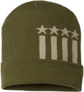 Cap America USA-Made Off Center Patriotic Cuffed Beanie