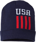 Cap America USA-Made Off Center Patriotic Cuffed Beanie